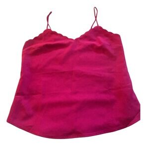 J.Crew Scalloped V-Neck Camisole Magenta Pink Spaghetti Strap Tank Top Size 4